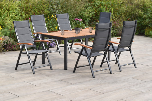 Paxos Set 7tlg.
Aluminium/Textil/Akazie