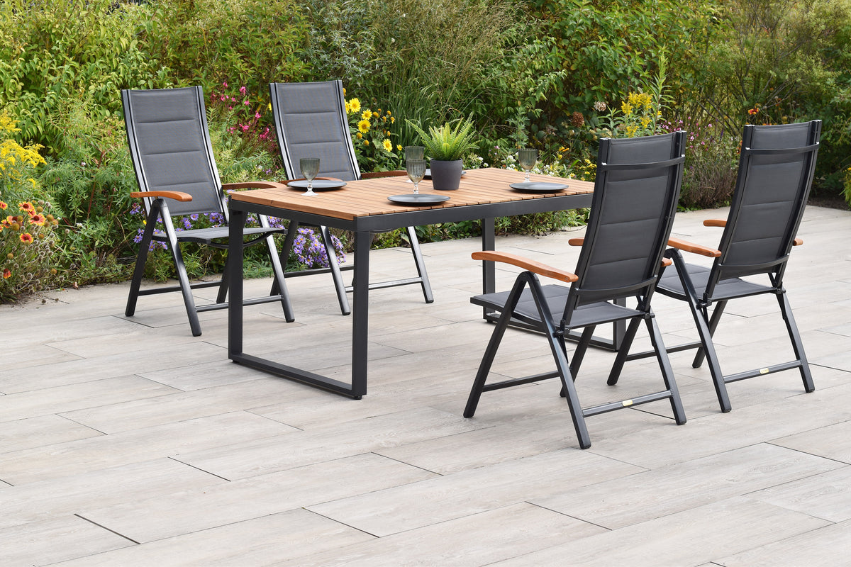 Paxos Set 5tlg.
Aluminium/Textil/Akazie