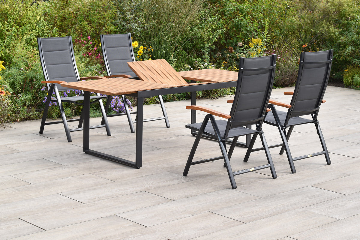 Paxos Set 5tlg.
Aluminium/Textil/Akazie