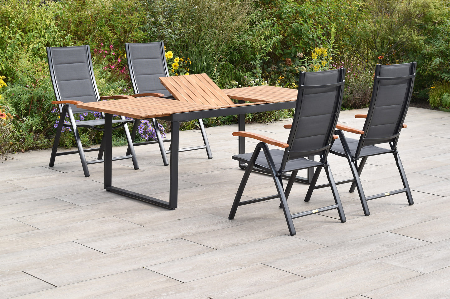Paxos Set 5tlg.
Aluminium/Textil/Akazie