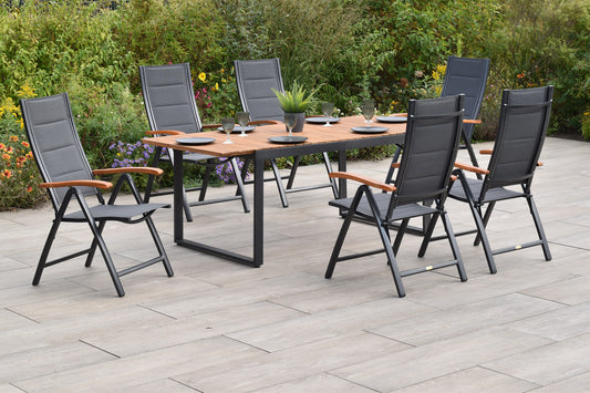 Paxos Set 7tlg.
Aluminium/Textil/Akazie
