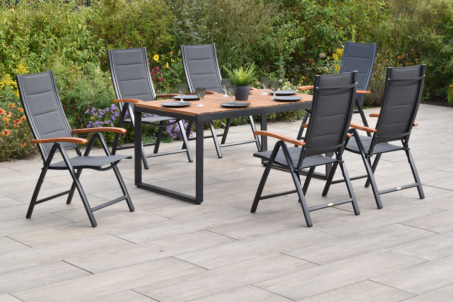 Paxos Set 7tlg.
Aluminium/Textil/Akazie