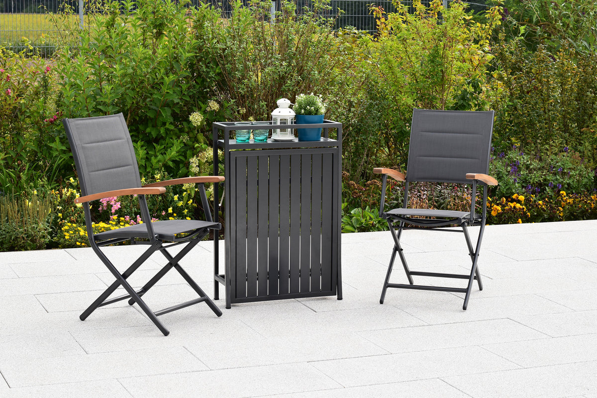 Paxos Set 3tlg.
Aluminium/Textil/Akazie