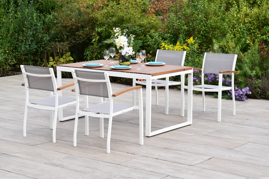 Naxos Set 5tlg.
Aluminium/Textil/Akazie