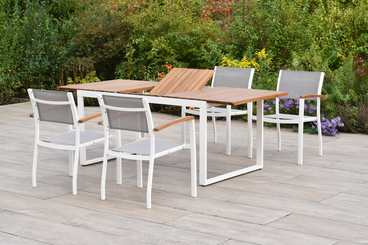 Naxos Set 5tlg.
Aluminium/Textil/Akazie