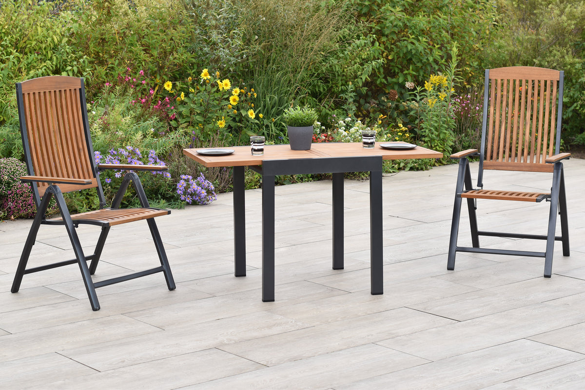 Athos Set 3tlg.
Aluminium/Akazie