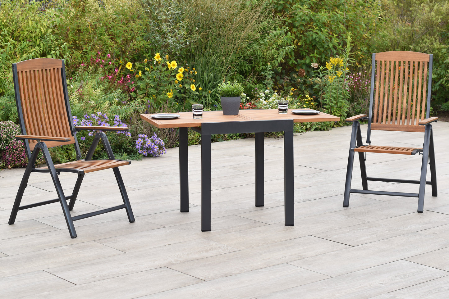 Athos Set 3tlg.
Aluminium/Akazie