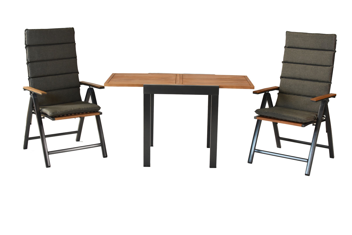 Athos Set 5tlg.
Aluminium/Akazie