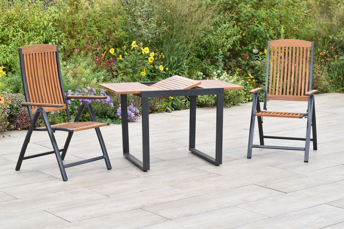 Athos Set 3tlg.
Aluminium/Akazie