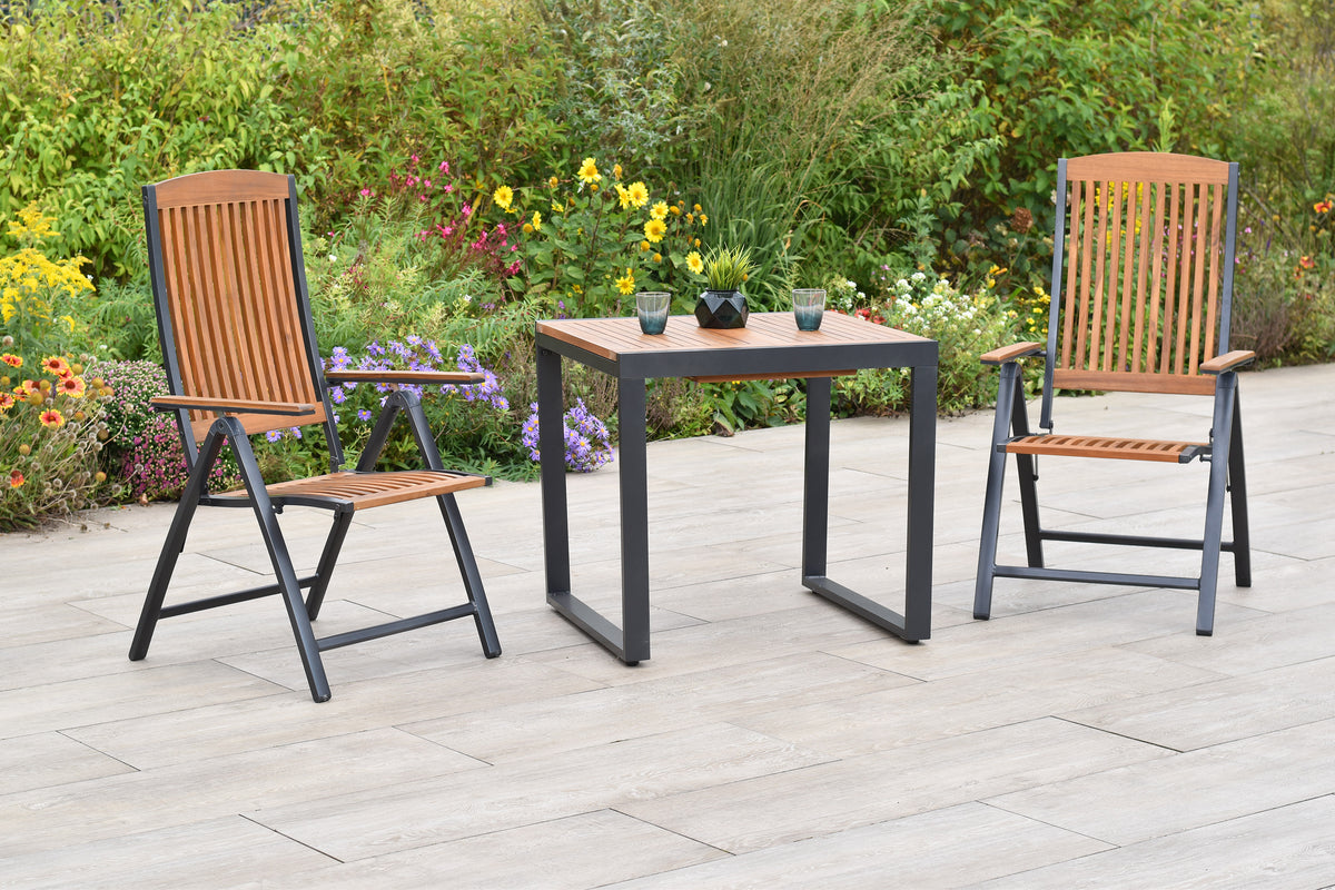Athos Set 3tlg.
Aluminium/Akazie