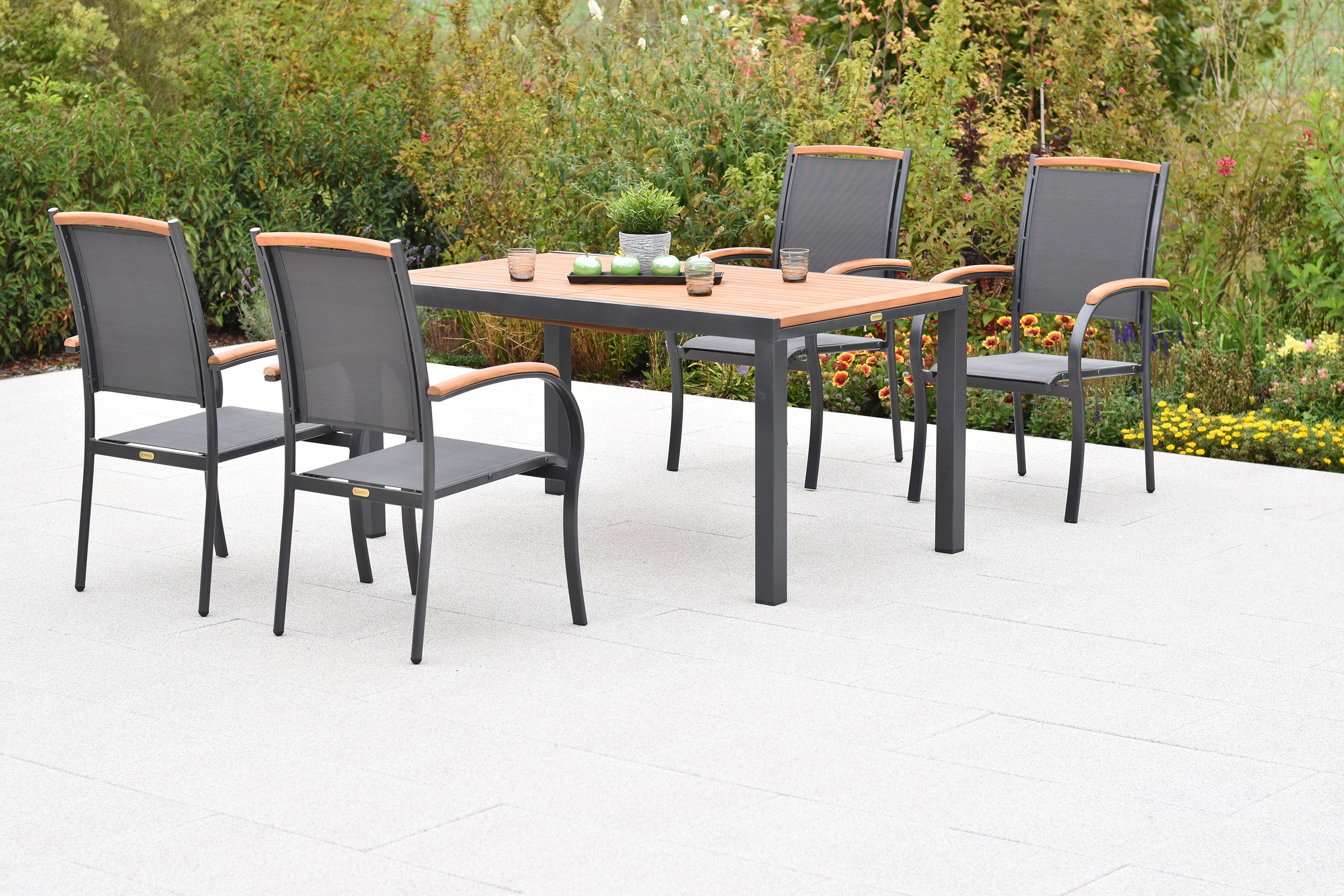 Siena Set 5tlg.
Aluminium/Akazie/Textil