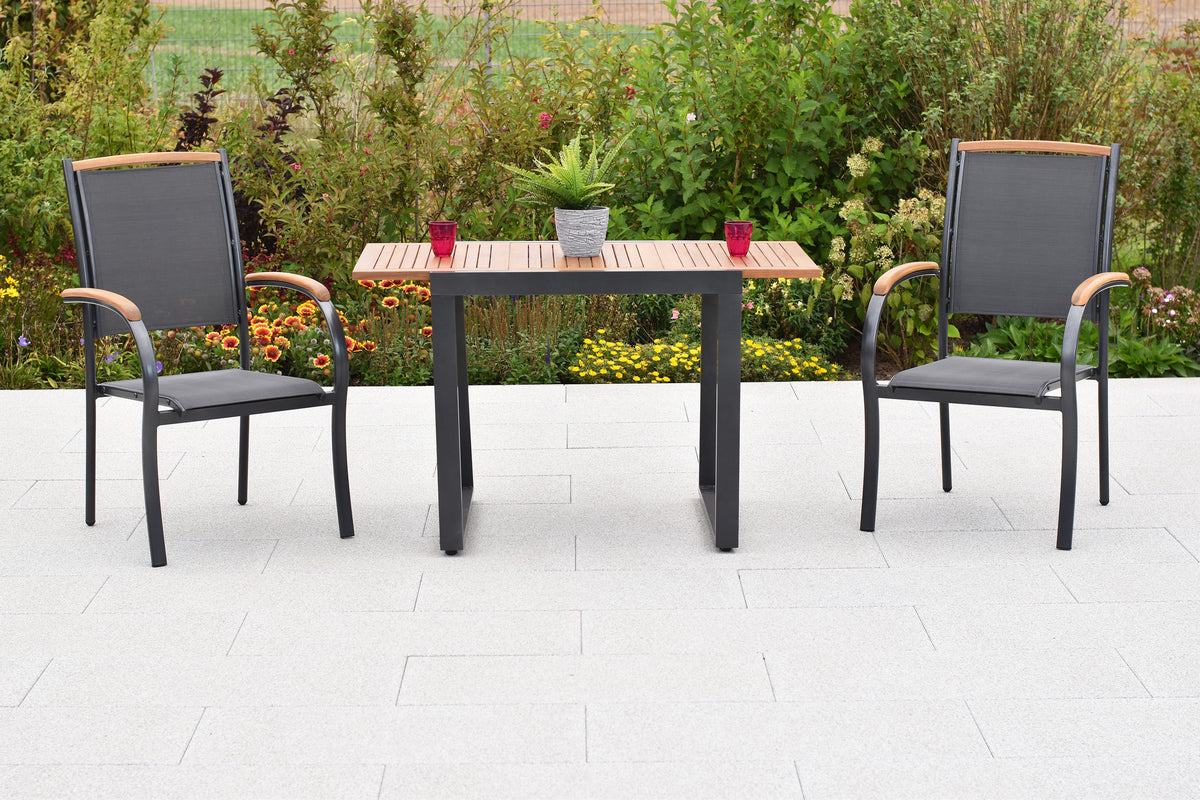 Siena Set 3tlg.
Aluminium/Akazie/Textil