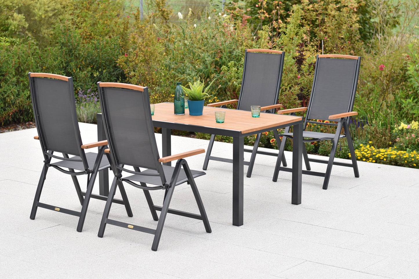 Siena Set 5tlg.
Aluminium/Akazie/Textil