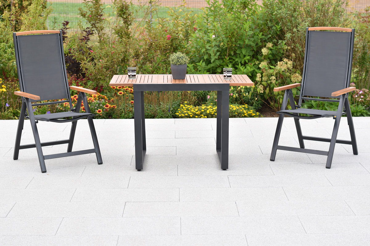 Siena Set 3tlg.
Aluminium/Akazie/Textil