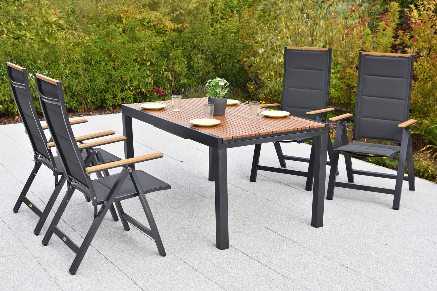 Verona Set 5tlg.
Aluminium/Textil/Polywood