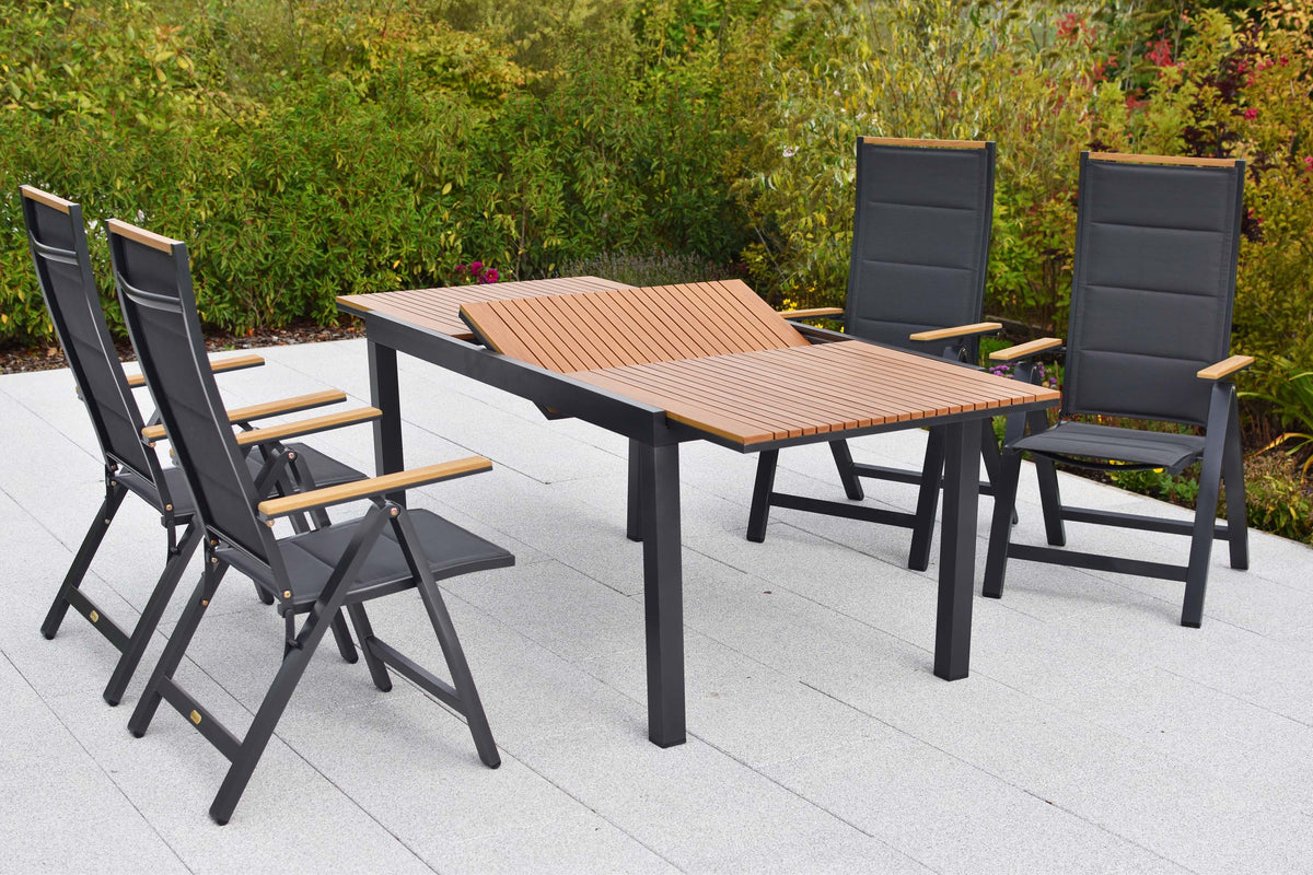 Verona Set 5tlg.
Aluminium/Textil/Polywood