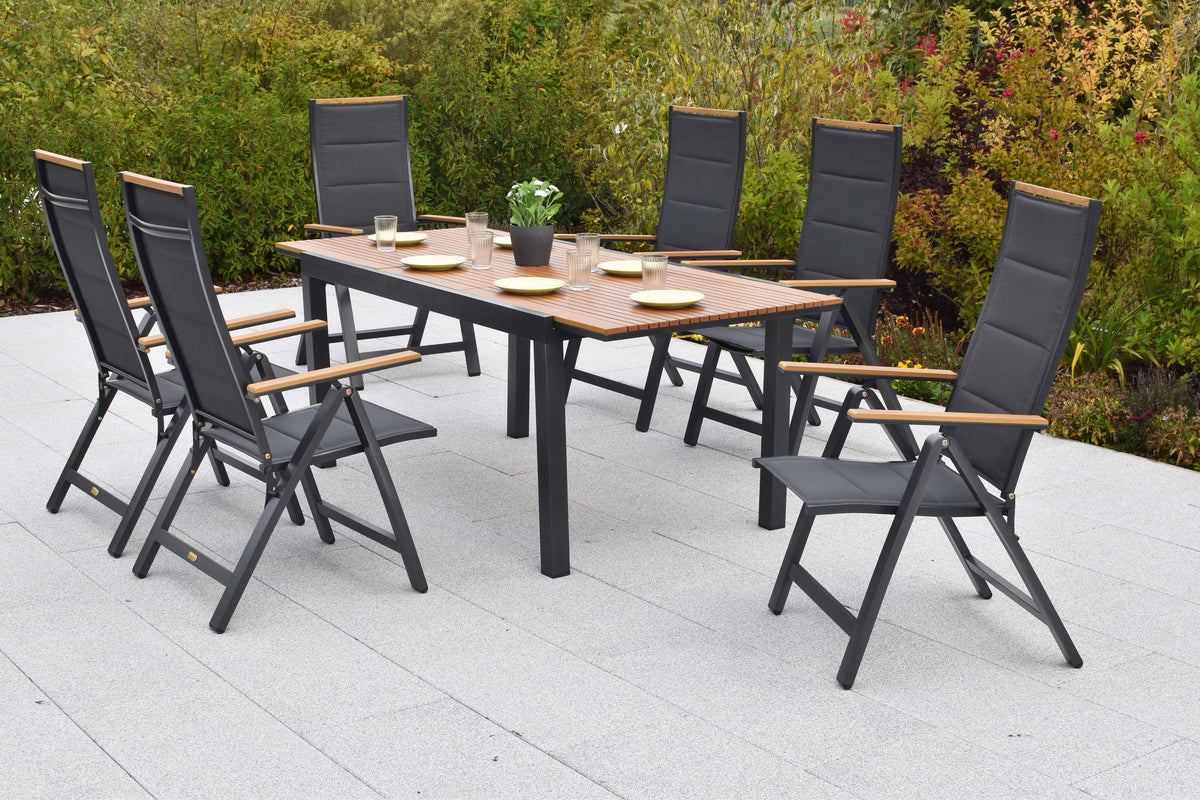 Verona Set 7tlg.
Aluminium/Textil/Polywood