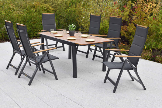 Verona Set 7tlg.
Aluminium/Textil/Polywood