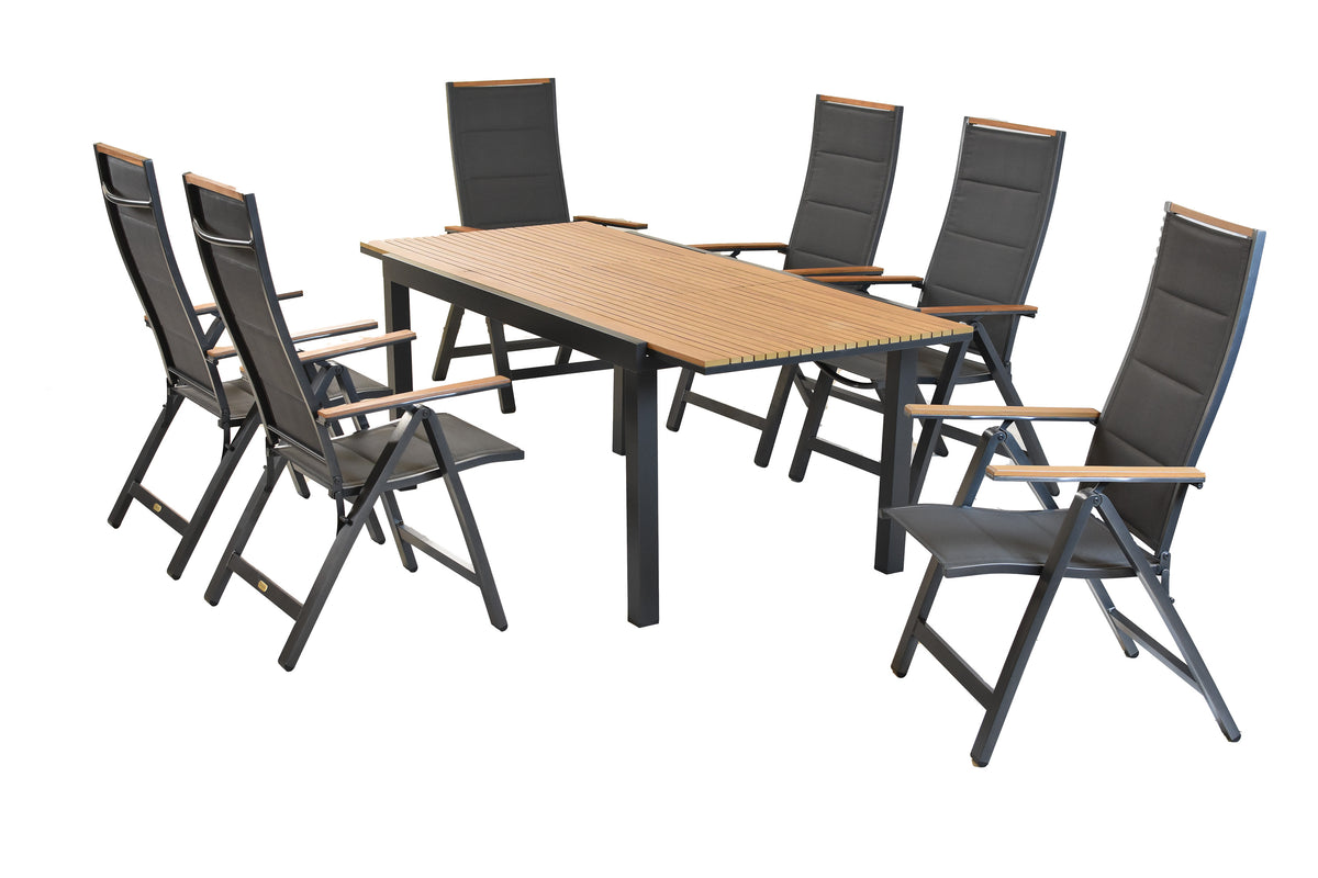 Verona Set 7tlg.
Aluminium/Textil/Polywood