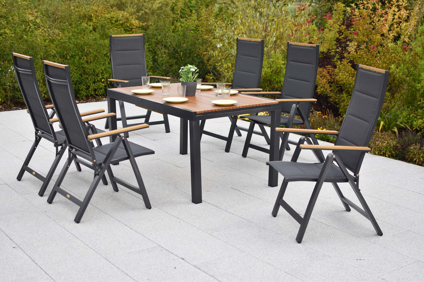 Verona Set 7tlg.
Aluminium/Textil/Polywood