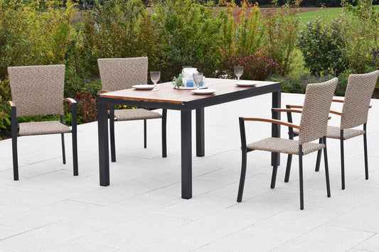 Teramo Set 5tlg.
Alu/KS-geflecht/Polyrattan