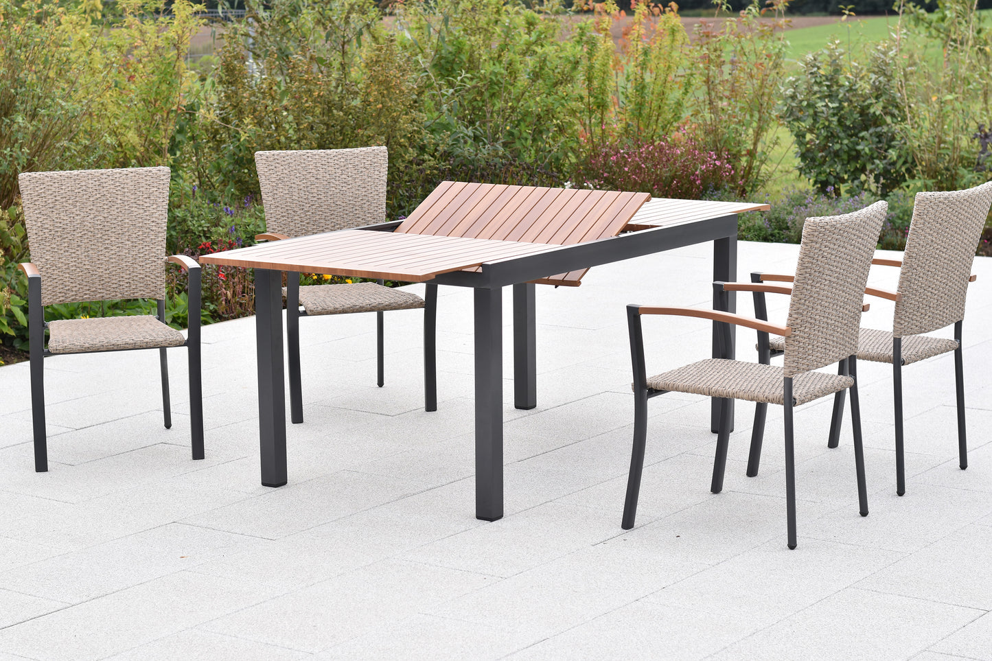 Teramo Set 5tlg.
Alu/KS-geflecht/Polyrattan