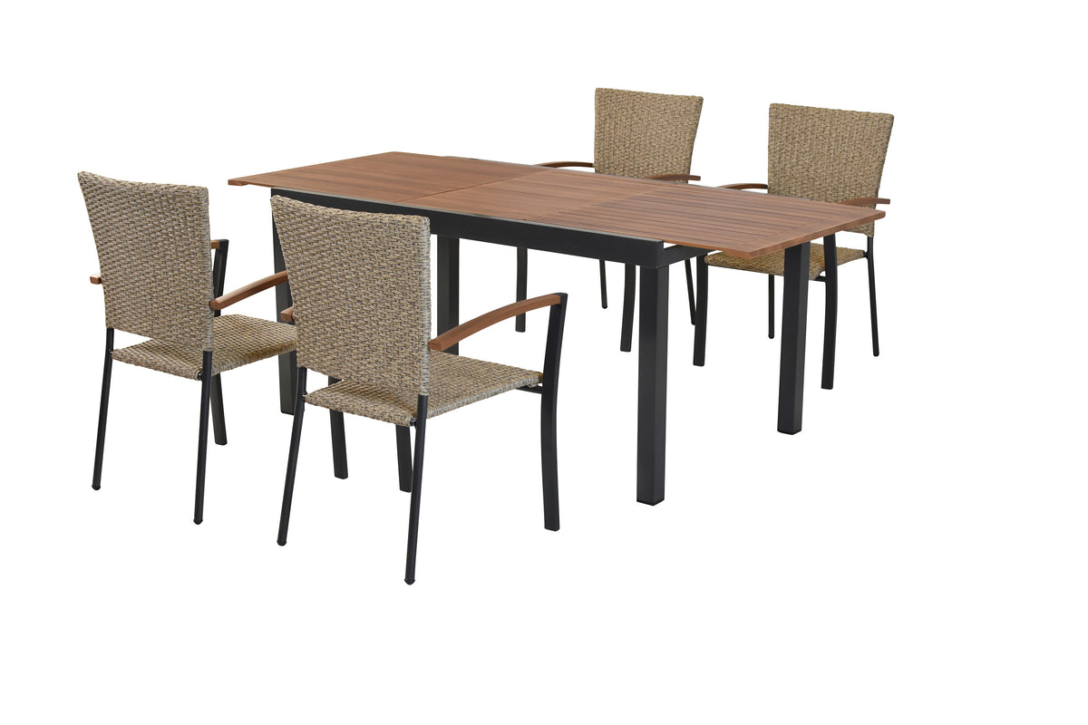 Teramo Set 5tlg.
Alu/KS-geflecht/Polyrattan