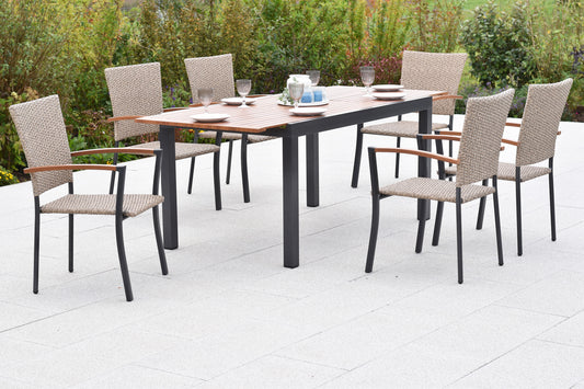 Teramo Set 7tlg.
Alu/KS-geflecht/Polyrattan