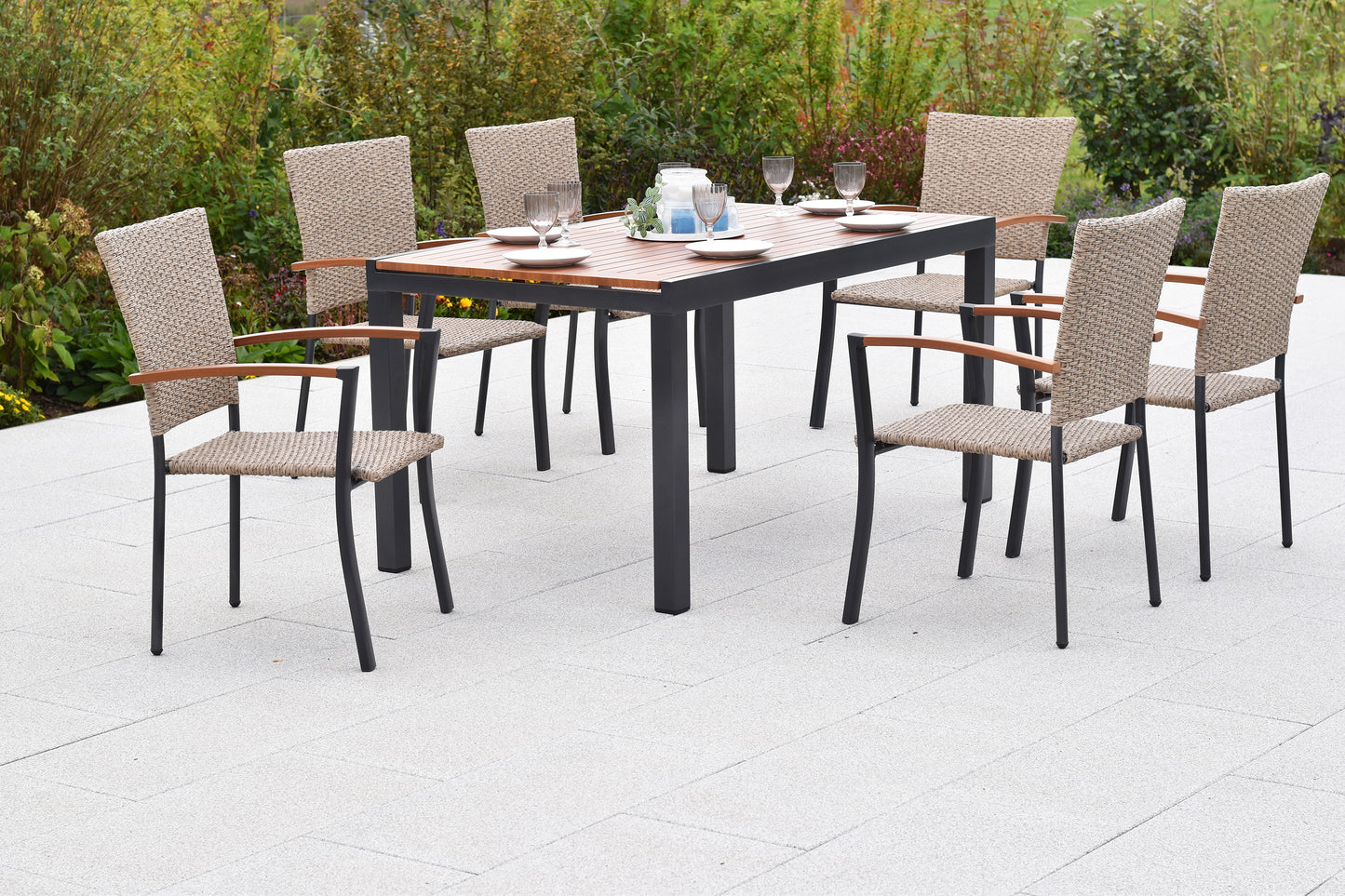 Teramo Set 7tlg.
Alu/KS-geflecht/Polyrattan