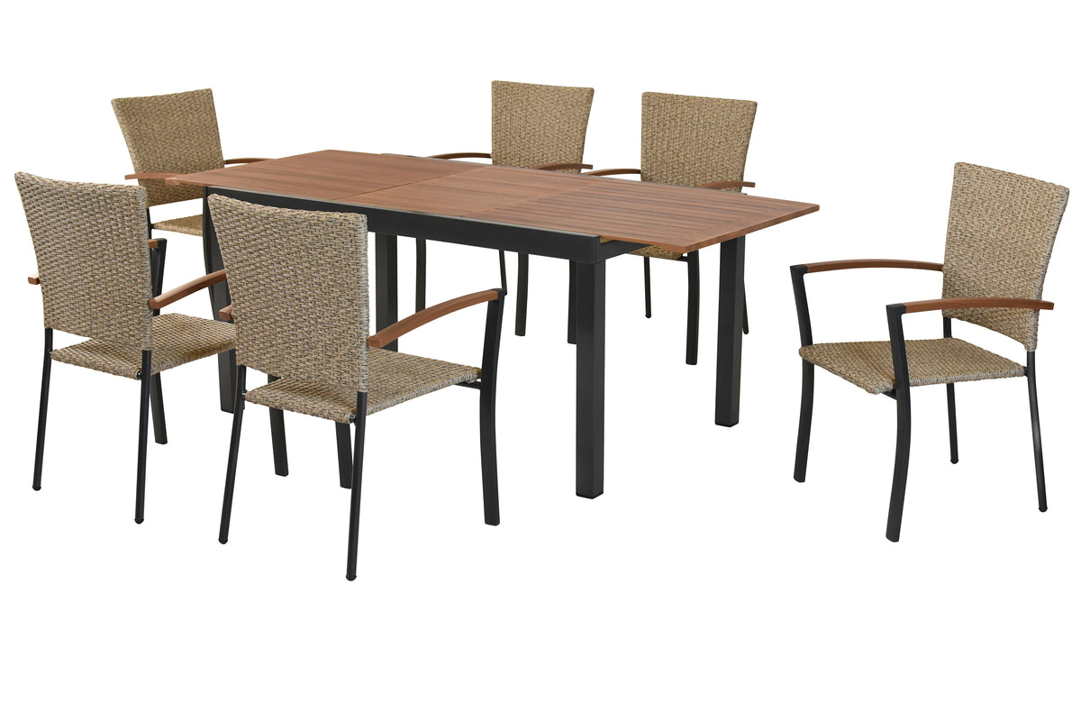 Teramo Set 7tlg.
Alu/KS-geflecht/Polyrattan