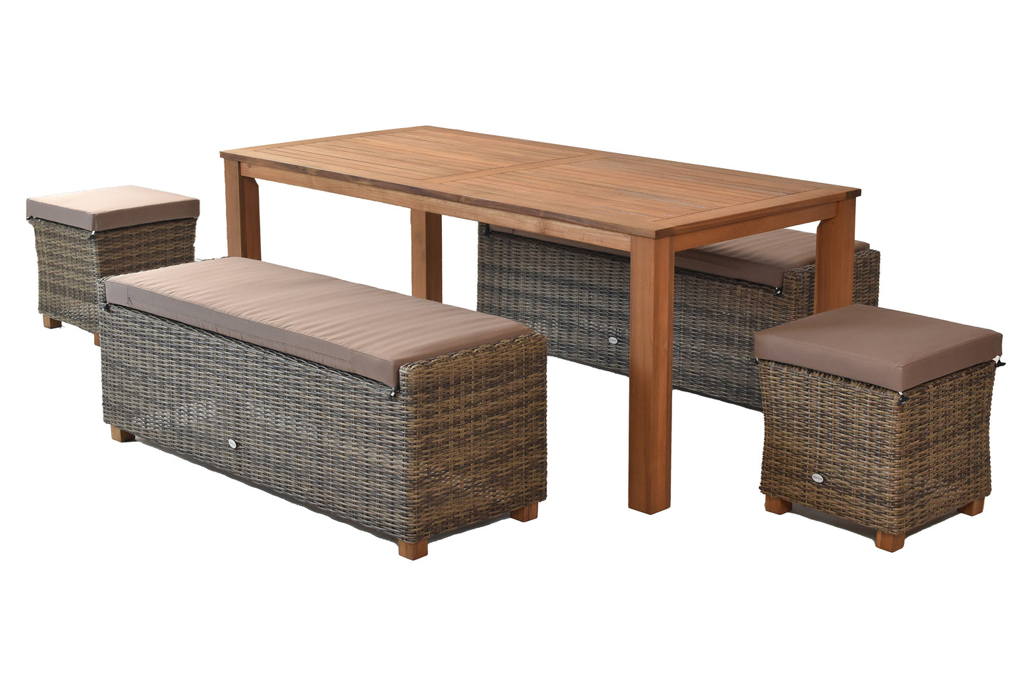 Toskana Set 9tlg.
Alu/Kunststoffgeflecht/Akazie