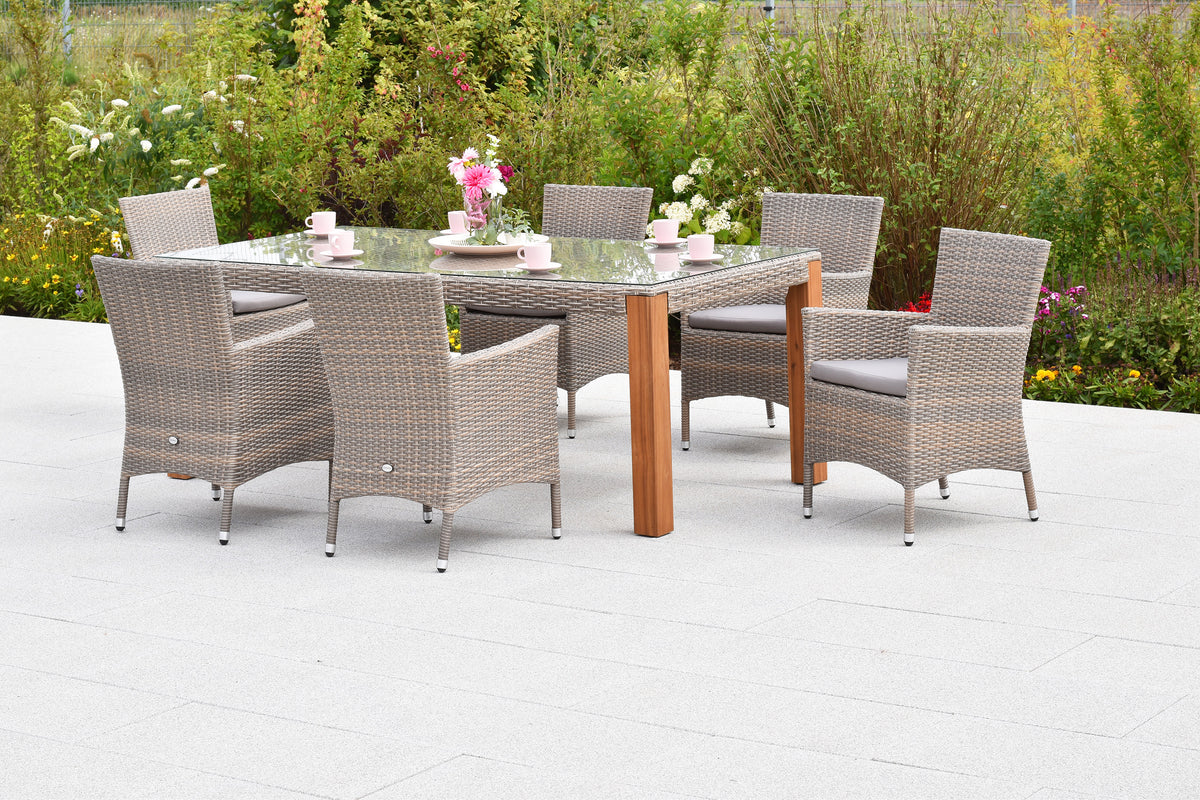 Teneriffa Set 13tlg.
Aluminium/Kunstoffgeflecht