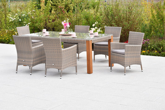 Teneriffa Set 13tlg.
Aluminium/Kunstoffgeflecht