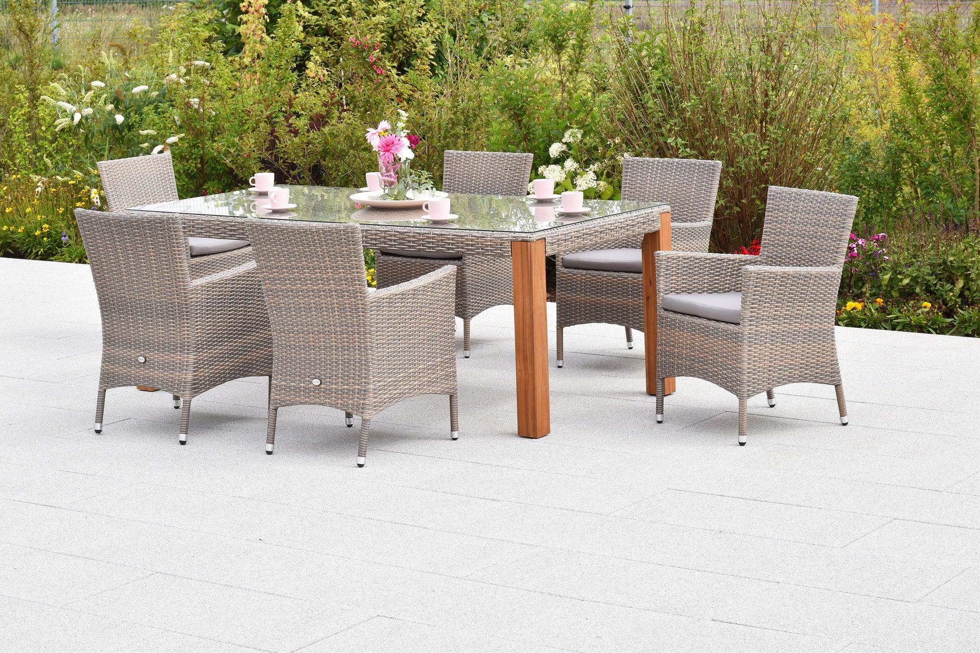 Teneriffa Set 13tlg.
Aluminium/Kunstoffgeflecht