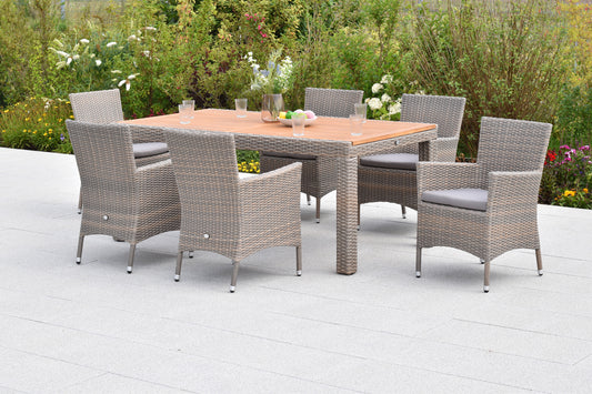 Teneriffa Set 13tlg.
Aluminium/Kunstoffgeflecht