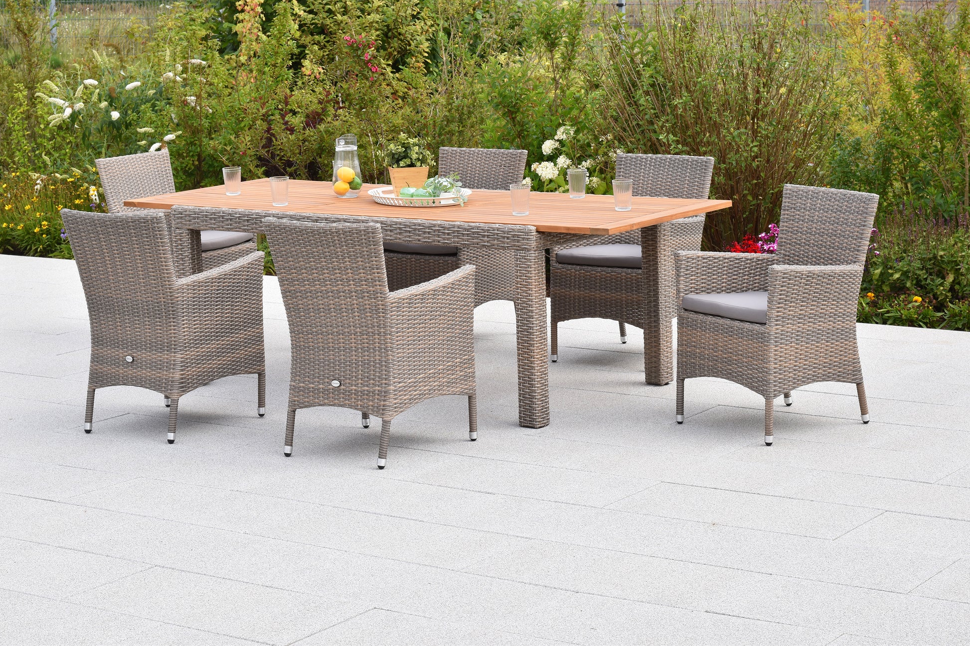 Teneriffa Set 13tlg.
Aluminium/Kunstoffgeflecht