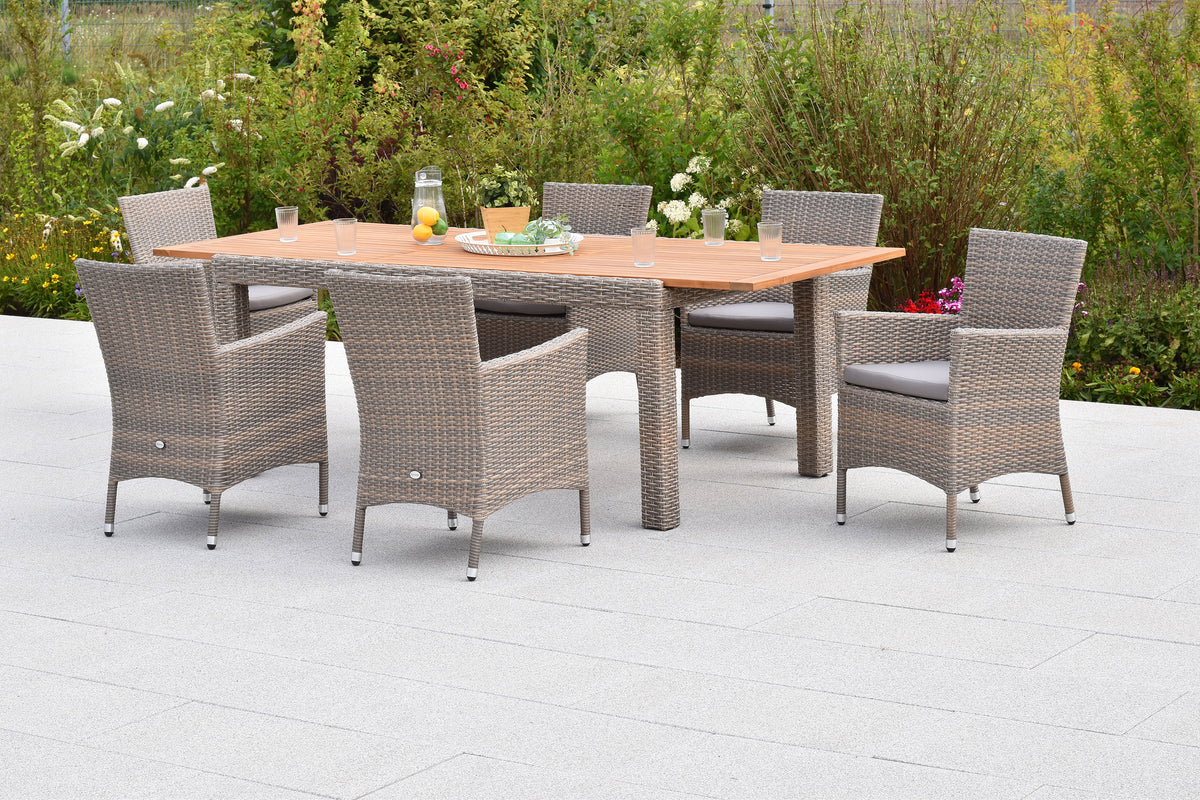 Teneriffa Set 13tlg.
Aluminium/Kunstoffgeflecht
