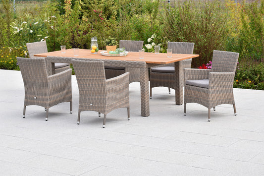 Teneriffa Set 13tlg.
Aluminium/Kunstoffgeflecht