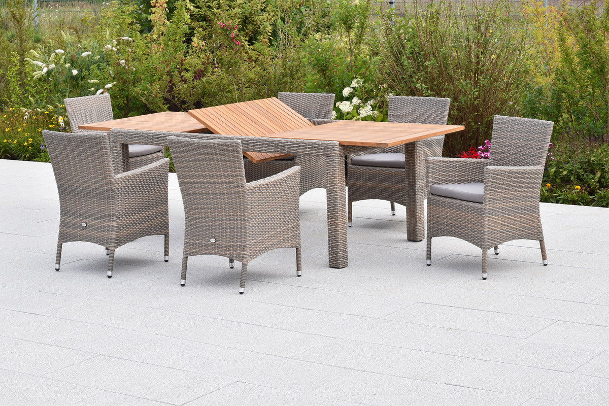 Teneriffa Set 13tlg.
Aluminium/Kunstoffgeflecht