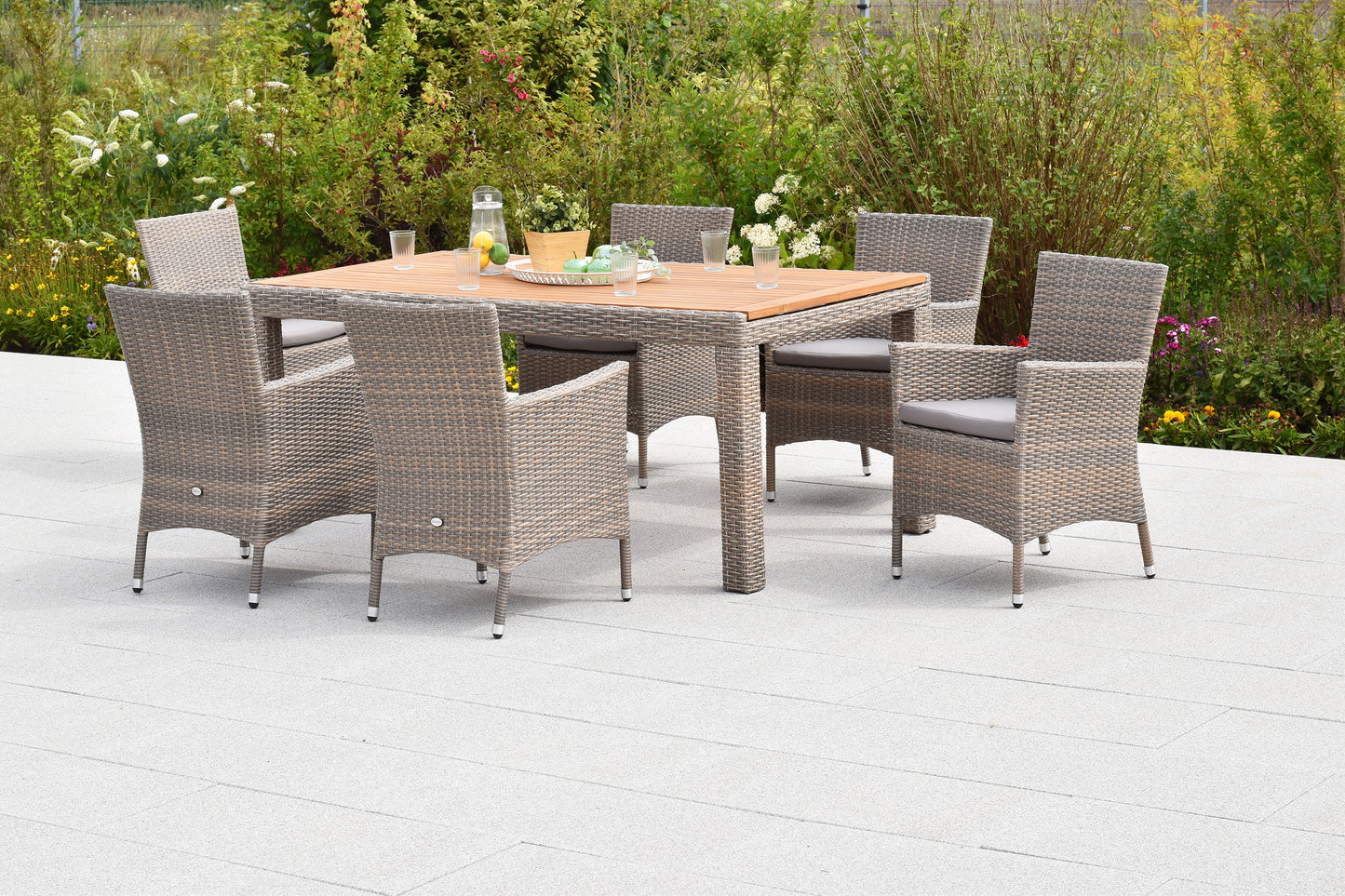 Teneriffa Set 13tlg.
Aluminium/Kunstoffgeflecht