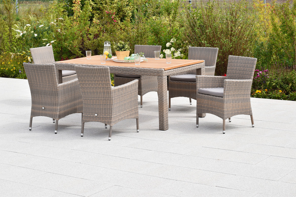 Teneriffa Set 13tlg.
Aluminium/Kunstoffgeflecht