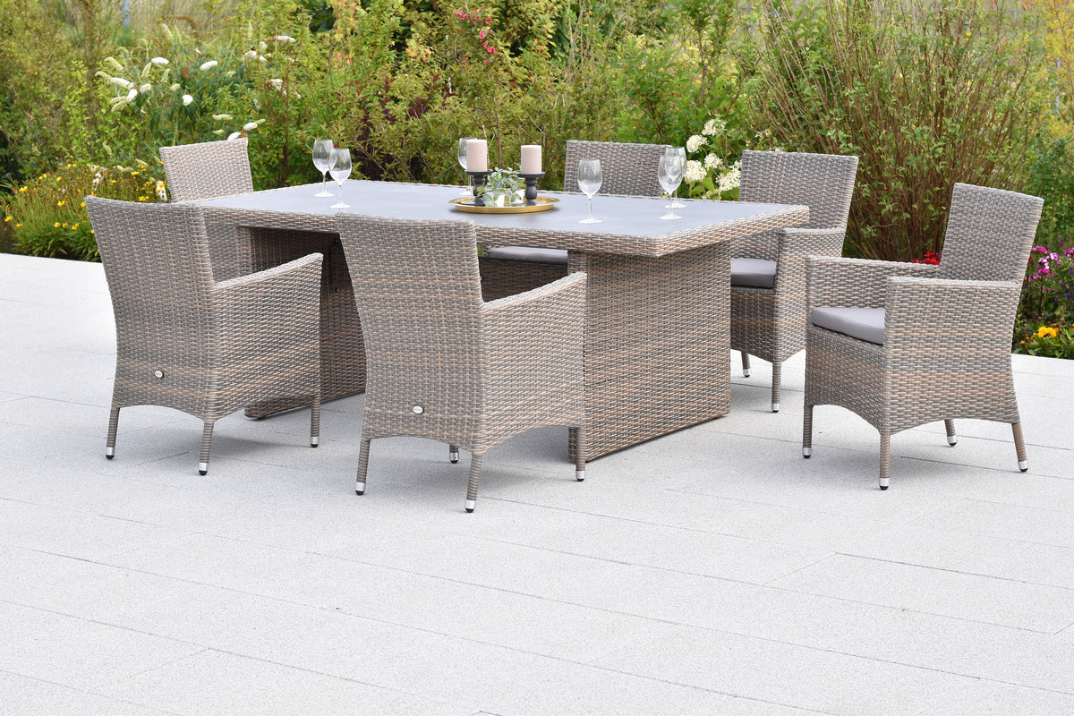 Teneriffa Set 13tlg.
Aluminium/Kunstoffgeflecht
