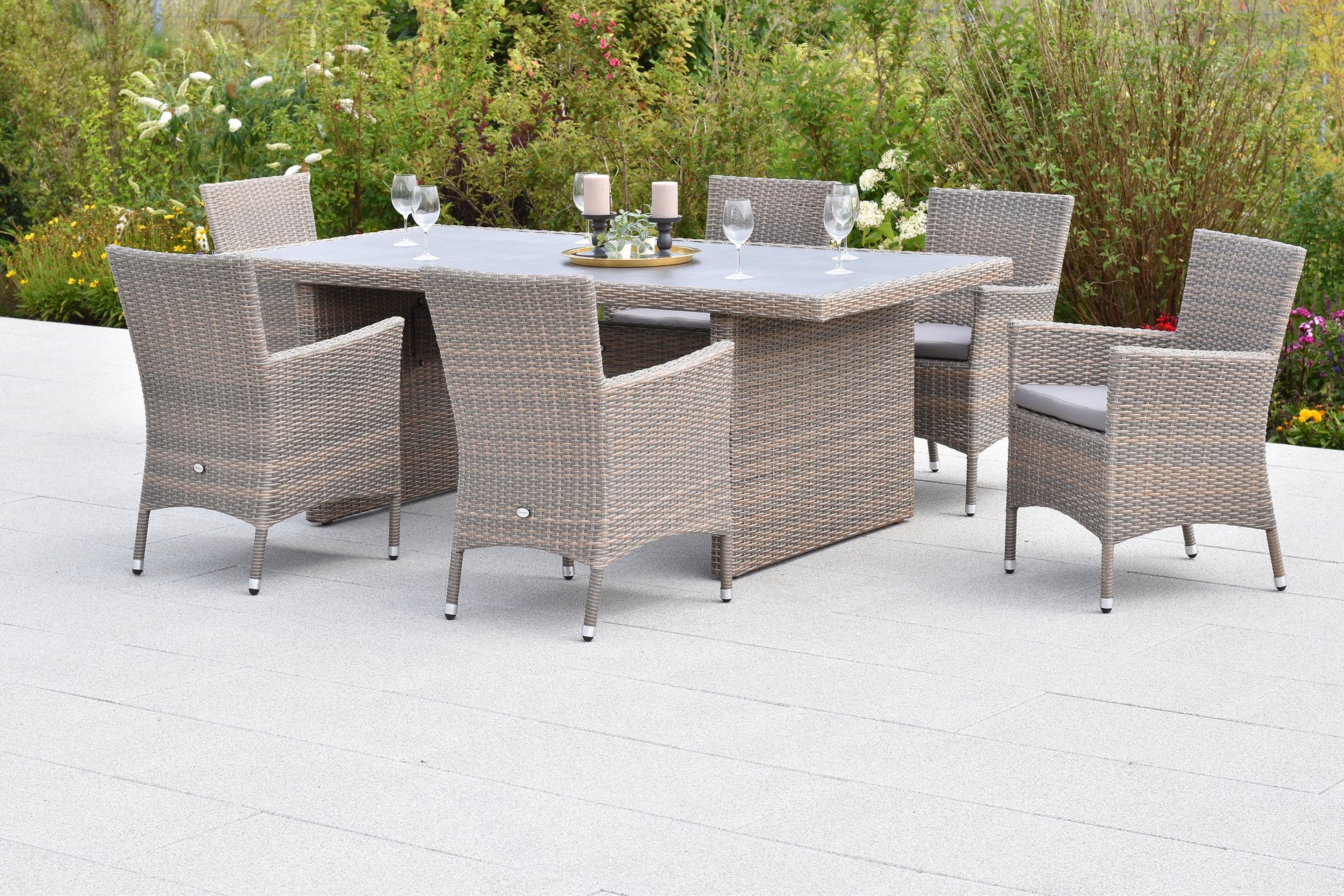 Teneriffa Set 13tlg.
Aluminium/Kunstoffgeflecht