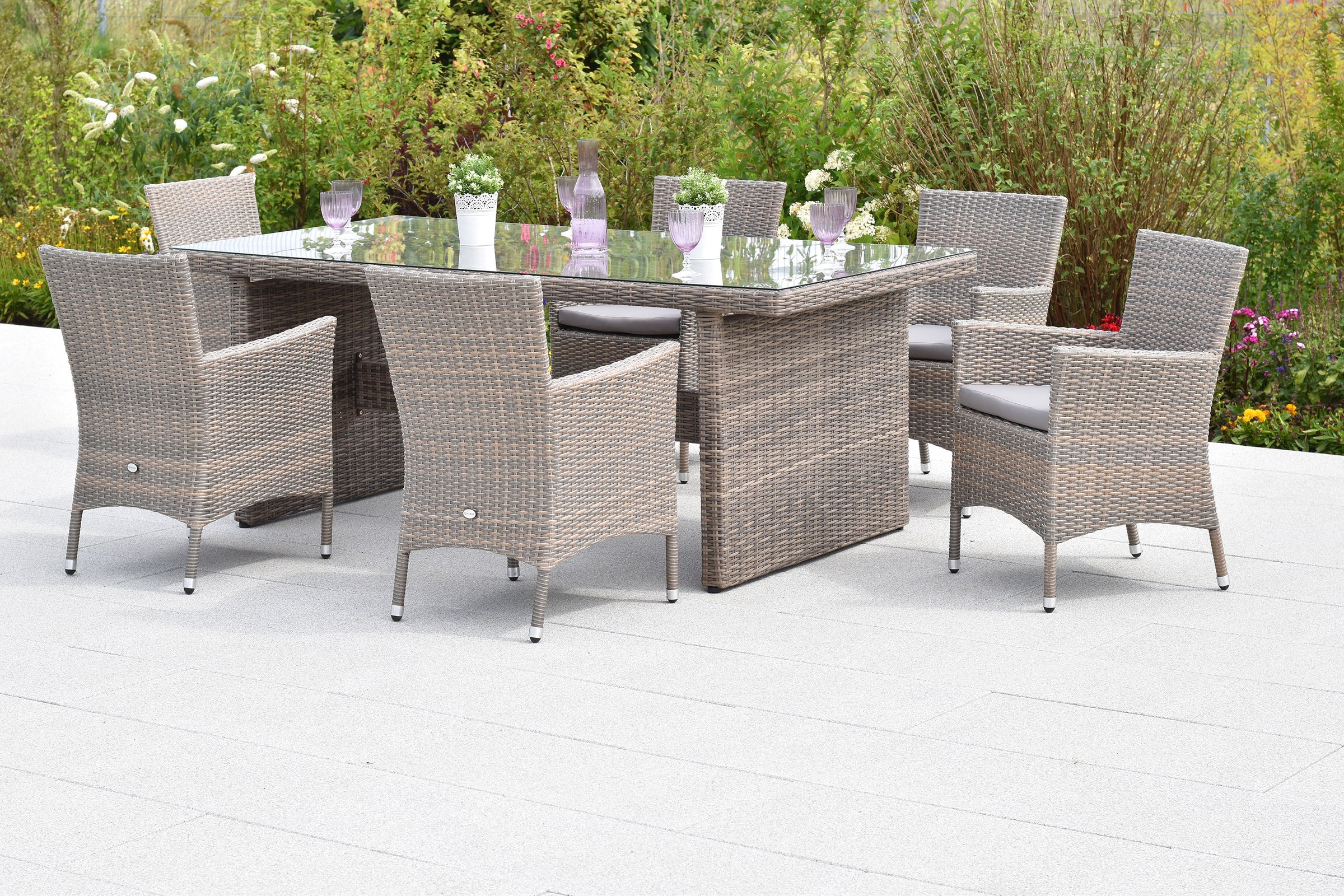 Teneriffa Set 13tlg.
Aluminium/Kunstoffgeflecht