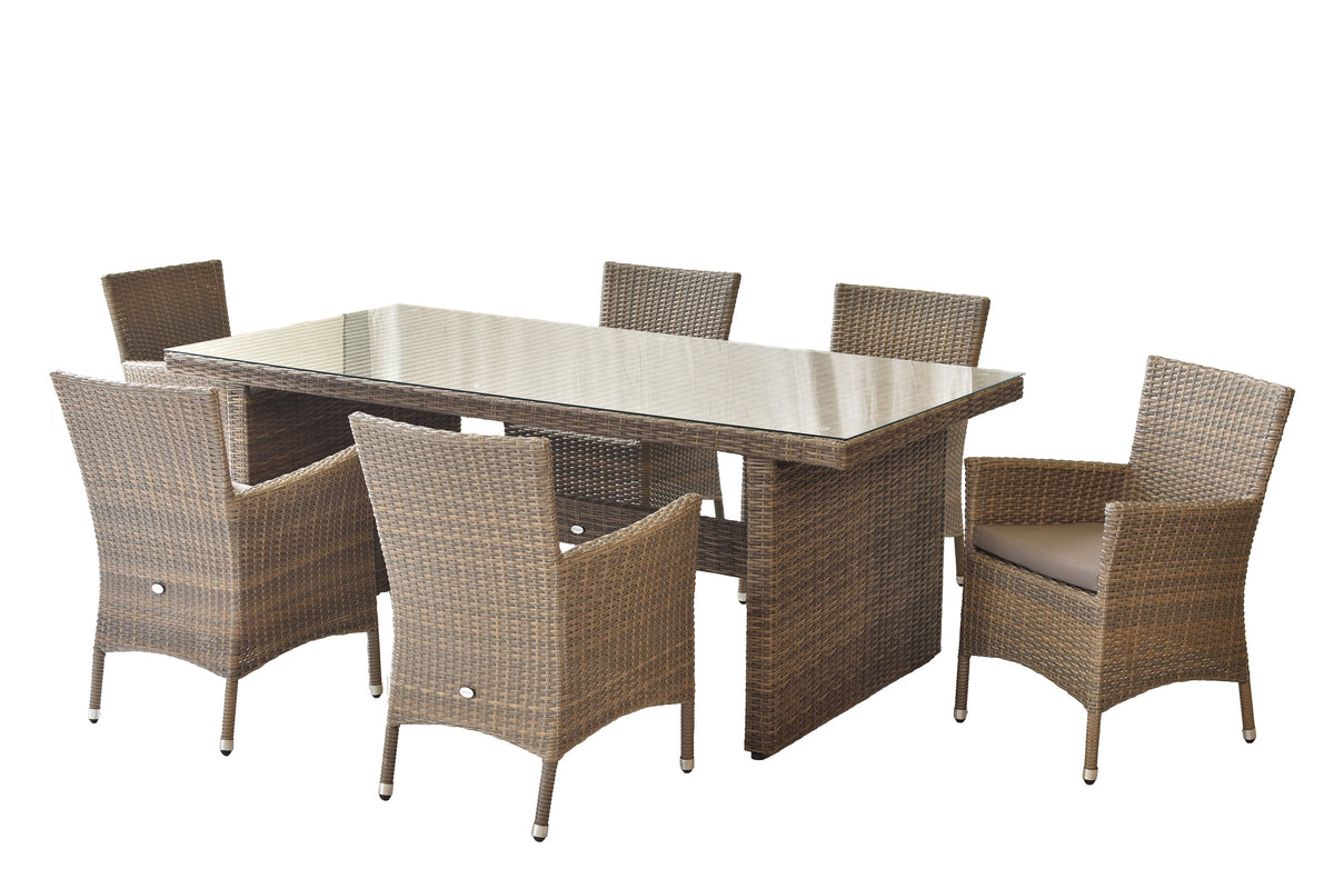 Teneriffa Set 13tlg.
Aluminium/Kunstoffgeflecht