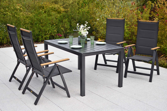 Verona Set 5tlg.
Aluminium/Textil/Polywood