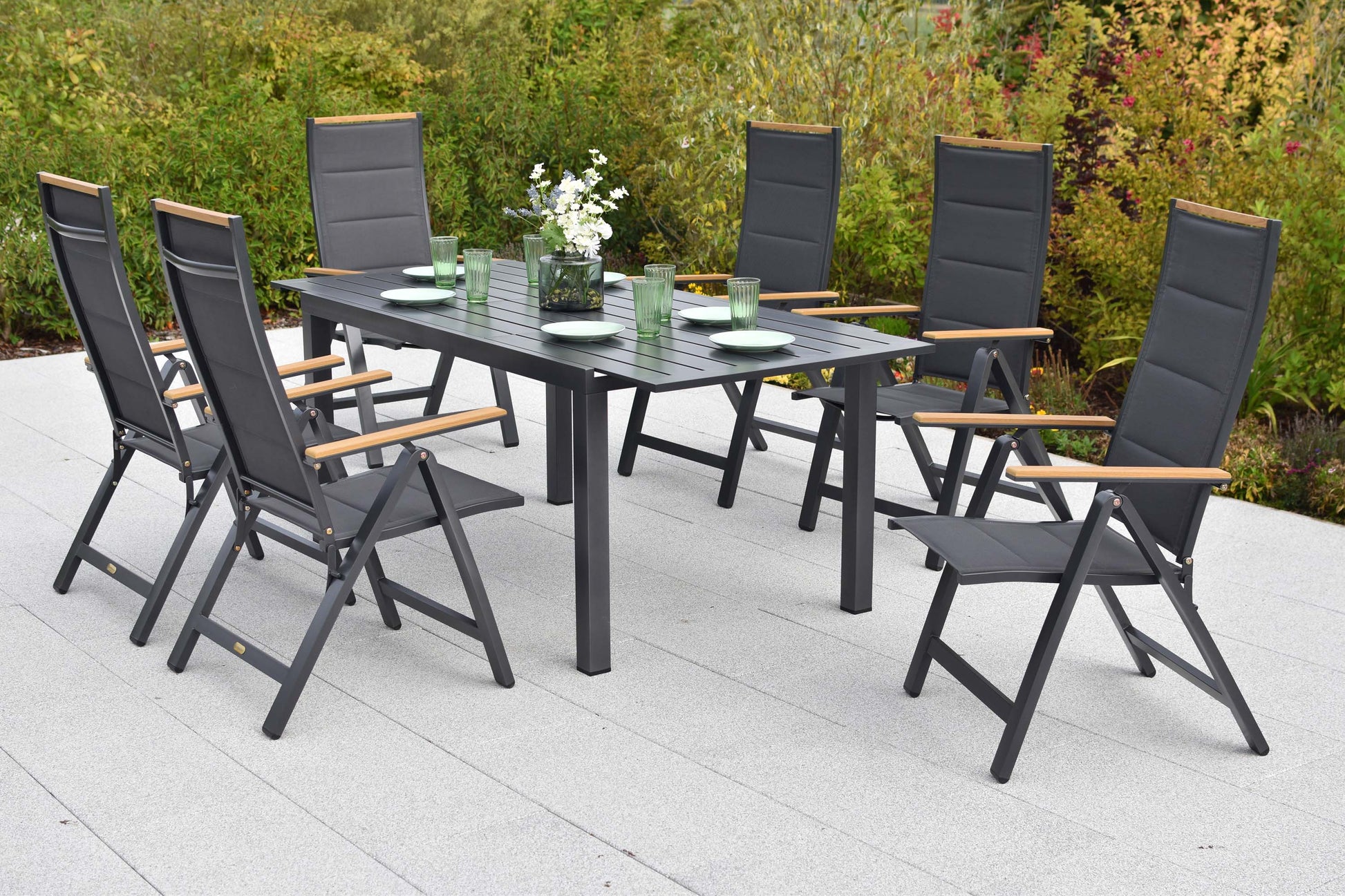 Verona Set 7tlg.
Aluminium/Textil/Polywood