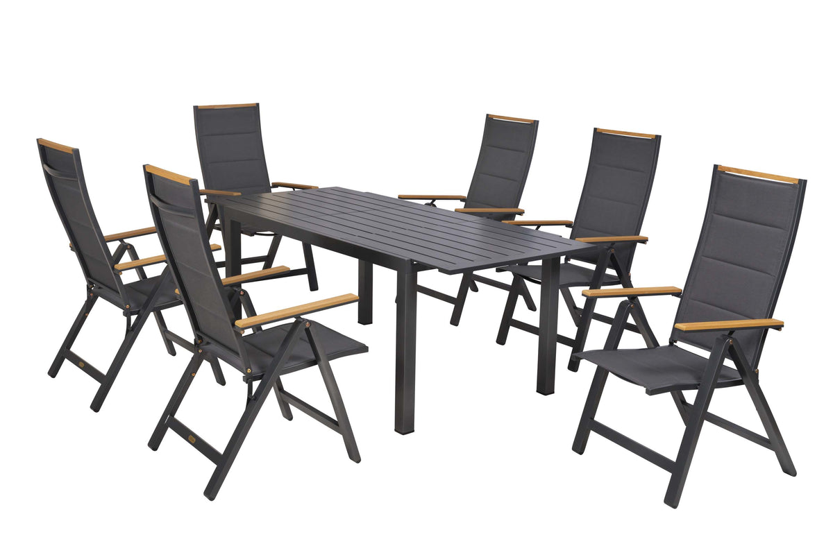 Verona Set 7tlg.
Aluminium/Textil/Polywood