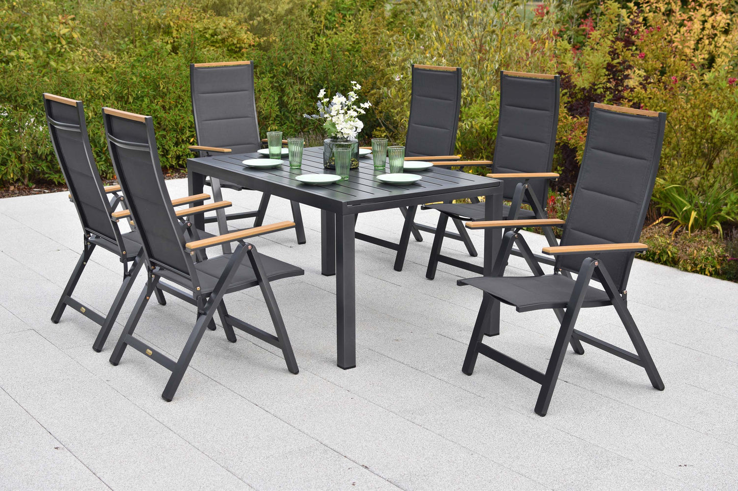 Verona Set 7tlg.
Aluminium/Textil/Polywood