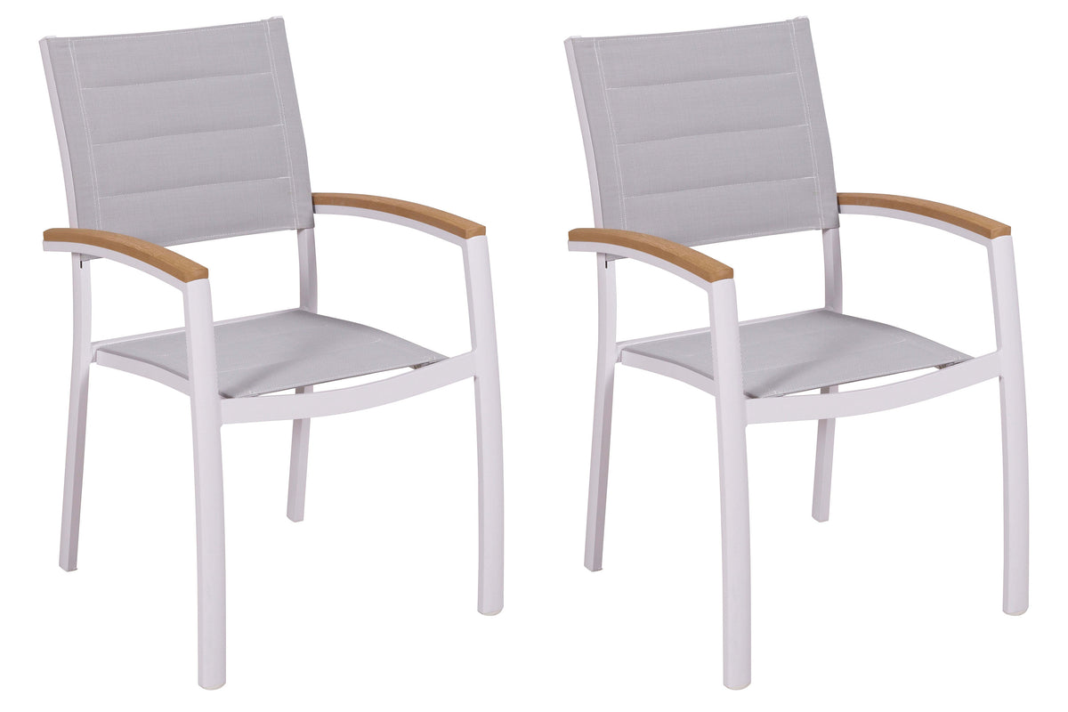 Stapelsessel Pisa, weiß, 2er Set
Aluminium/Textil